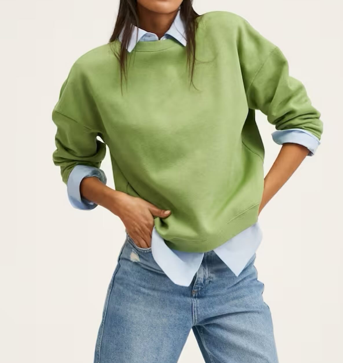 5BB59E51-89BA-4EE1-80E8-B2756E8792CB Дамска ватирана блуза oversized в зелено - Image 1