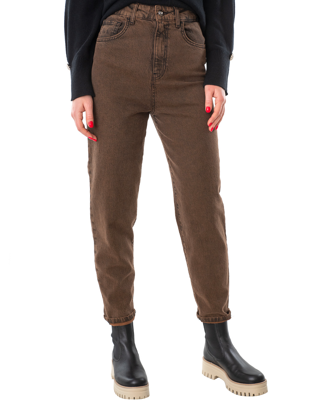 img_3956 Дамски кафеви дънки - Image 1