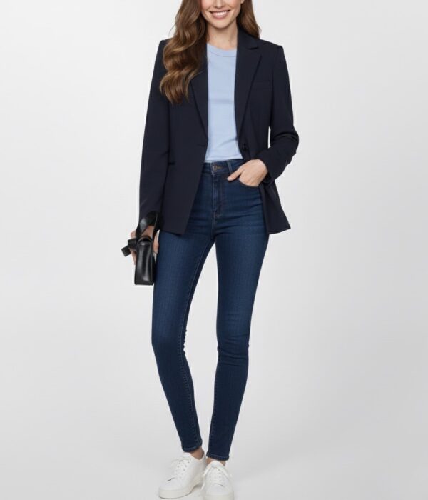 Класическо дамско сако тип блейзър в елегантен тъмносин цвят от Next Level