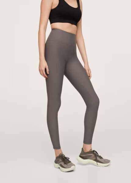 Дамски спортен клин в сив меланж с висока талия и стягащ ефект от Next Level