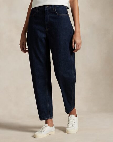 Дамски тъмносини дънки с висока талия и модерна свободна кройка (relaxed fit) от Next Level