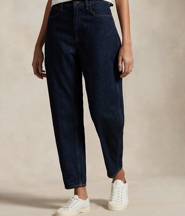 Дамски тъмносини дънки с висока талия и модерна свободна кройка (relaxed fit) от Next Level