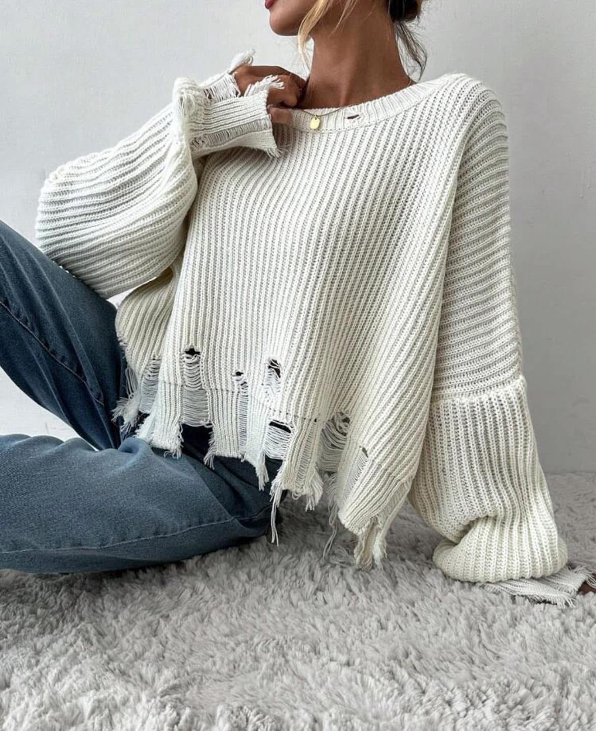 img_3868 NOA - дамски къс плетен пуловер екрю - Image 1