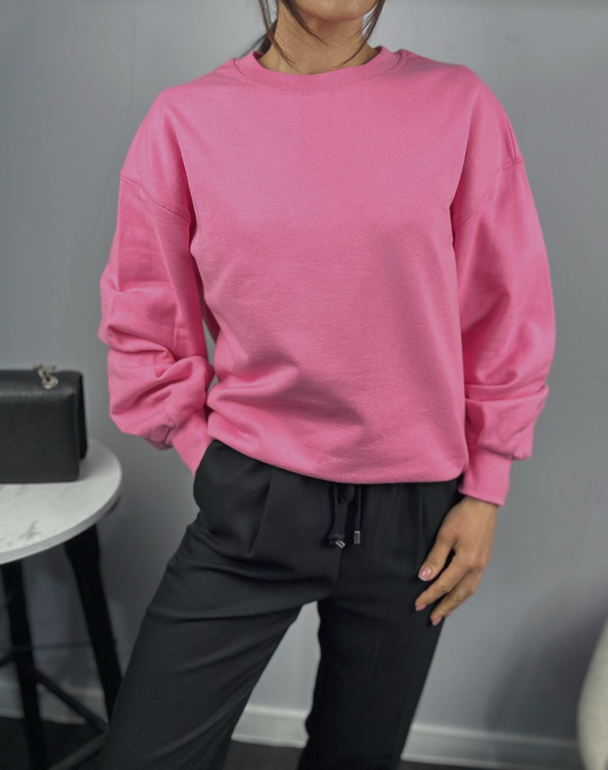 52dfcc71-64c6-47fb-a13f-8d046e8f471b Дамска блуза тип суитшърт в розово - Image 1