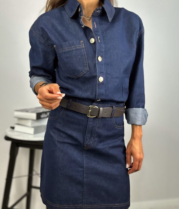Дънкова рокля с колан DENIM ICON
