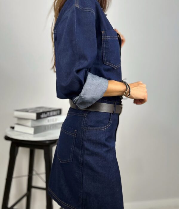 Дънкова рокля с колан DENIM ICON